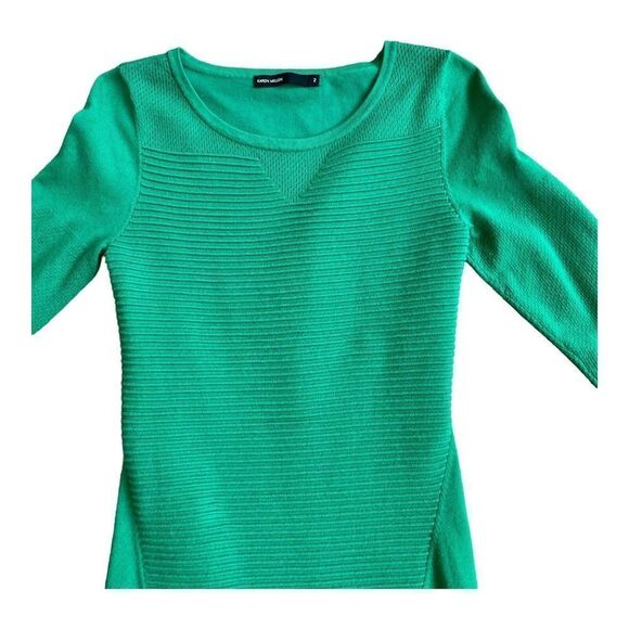 COPY - Karen Millen Womens Bodycon Knit Midi Dress Green Textured 3/4 Sleeve So… - Picture 3 of 11